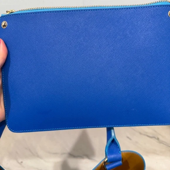 Elaine Turner Royal Blue Leather Tote with Removable Pouch - Picture 7 of 16